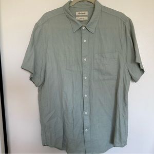Madewell Green Button Down Short Sleeve